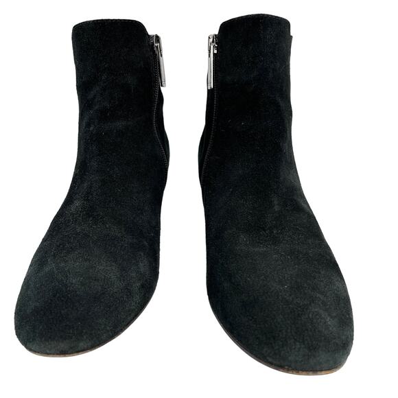 Aquatalia Italy Faylynn Weatherproof Booties 8 Black Pebbled Leather 2" Heels - Picture 7 of 14